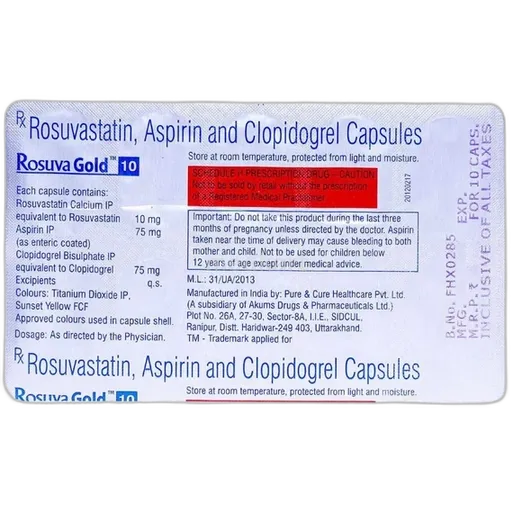 rosuva gold 10mg capsule 10's